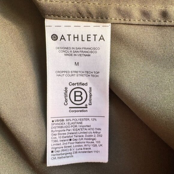 NWT Athleta Cropped Stretch Tech Top Long Sleeve - Picture 8 of 9